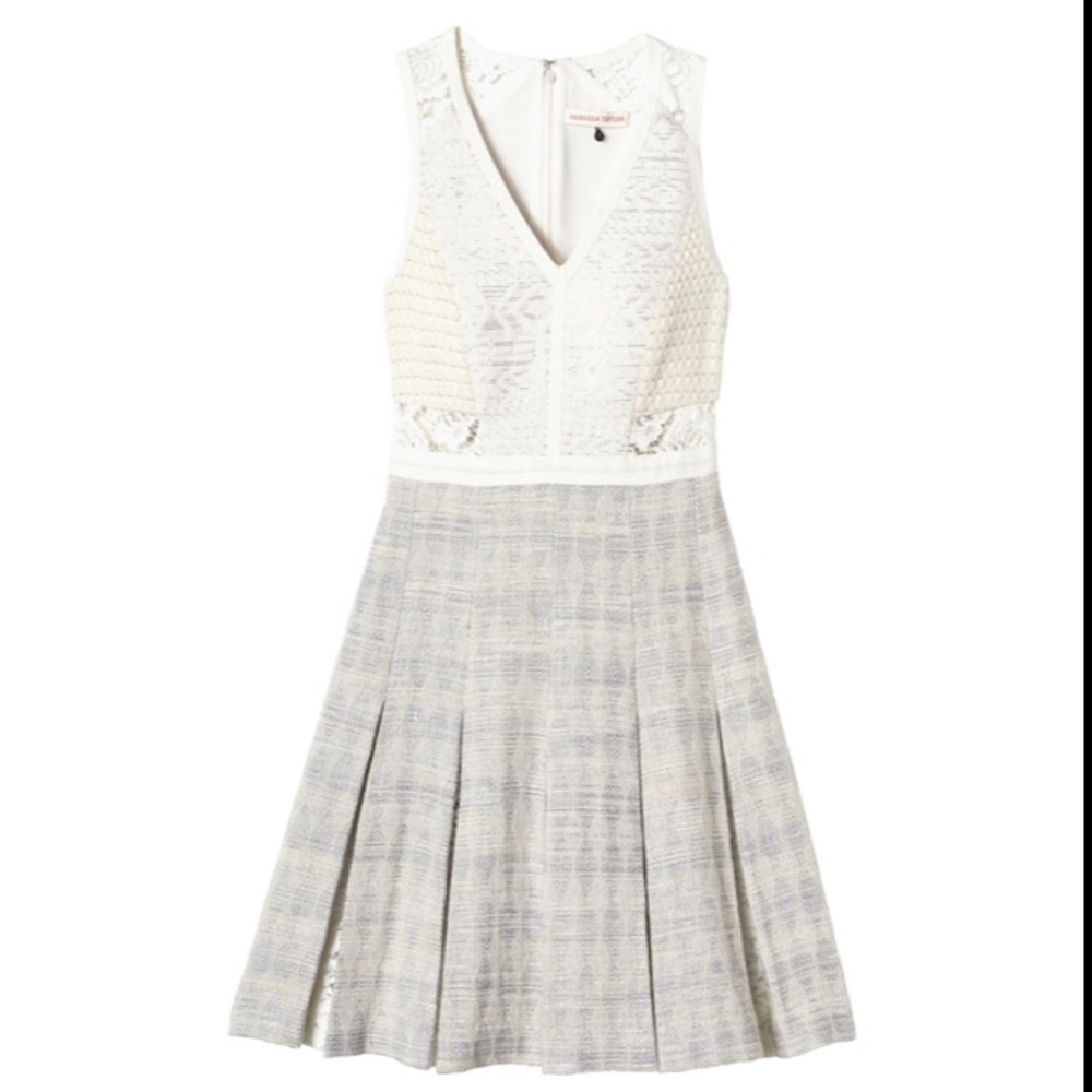 NEW Rebecca Taylor pleated mixed tweed dress 6